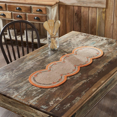 Harvest Blessings Natural Stencil Pumpkin Runner 12x36 - The Fox Decor